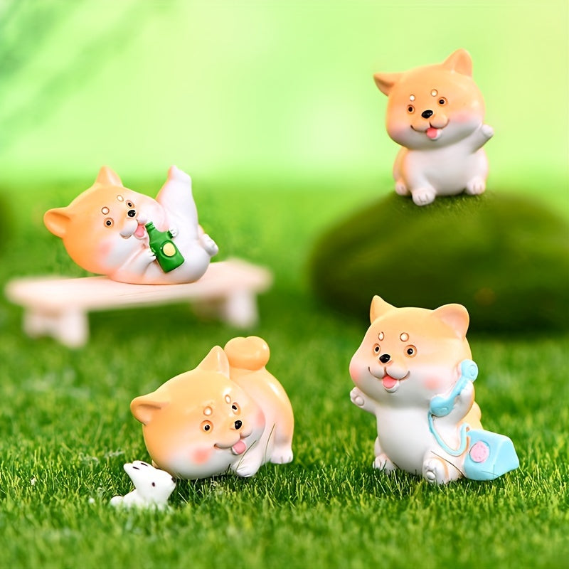 Cute Resin Dog Sculpture Set(6Pcs)