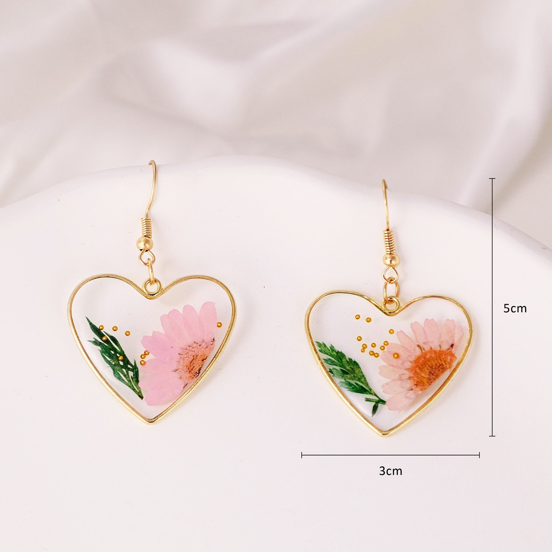 Pink flowers earrings