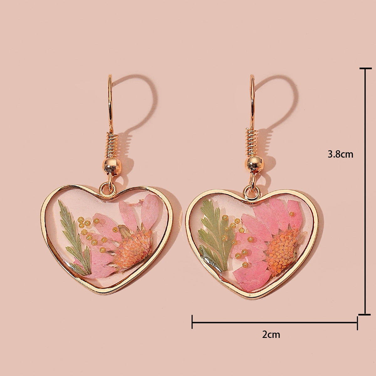 Pink flowers earrings