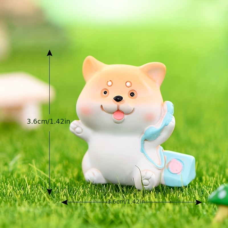 Cute Resin Dog Sculpture Set(6Pcs)