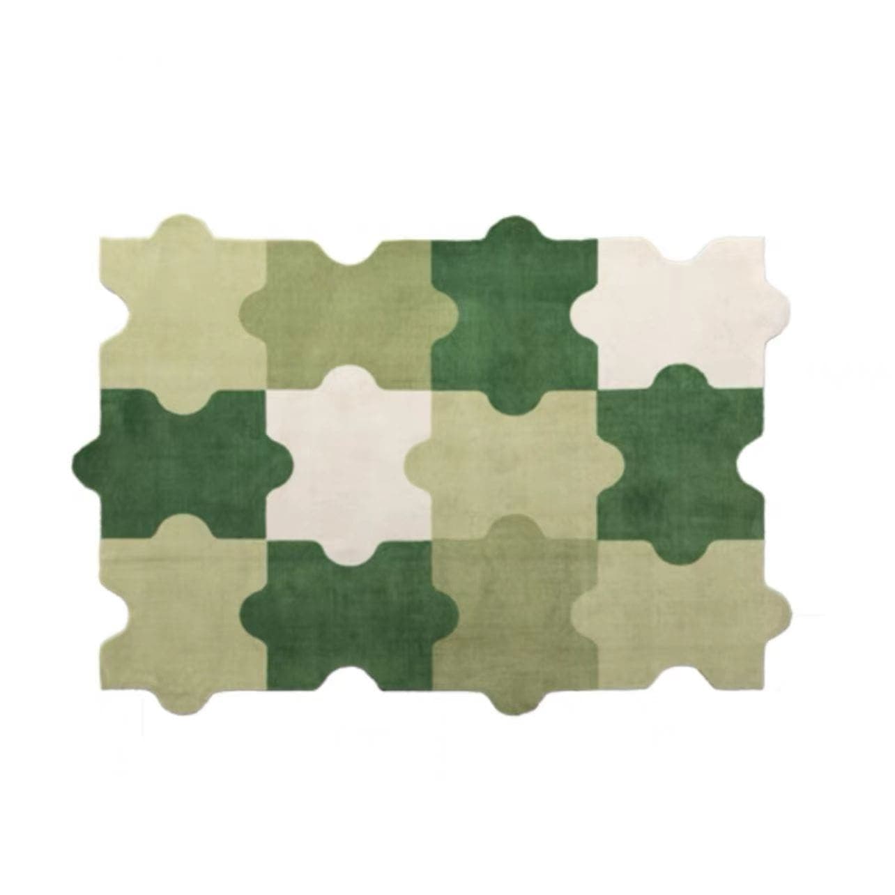 Color Puzzle Rug Green