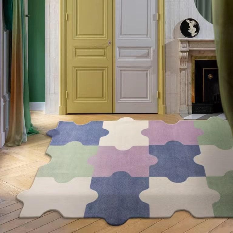 Color Puzzle Rug Pale Purple