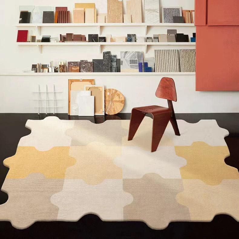 Color Puzzle Rug Beige