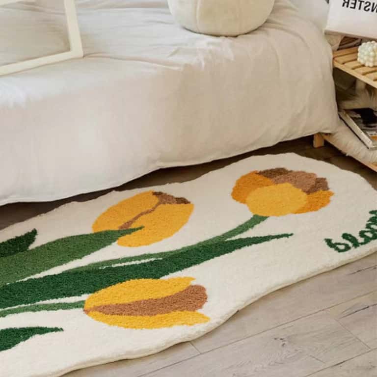 Yellow Tulip Rectangle Rug