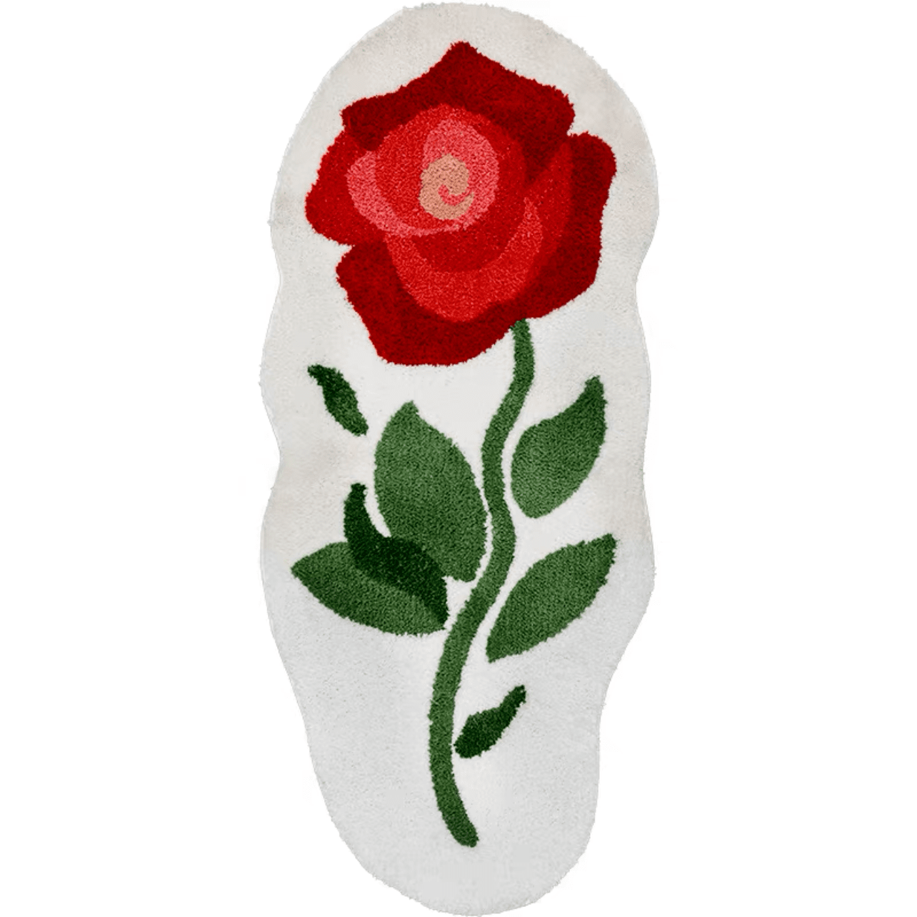 Red Rose Rectangle Rug