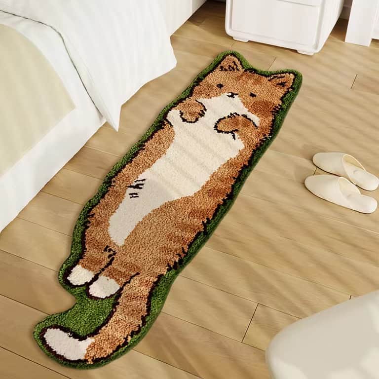 Brown Cat Shape Rug