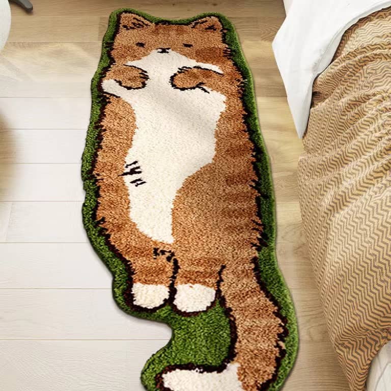 Brown Cat Shape Rug