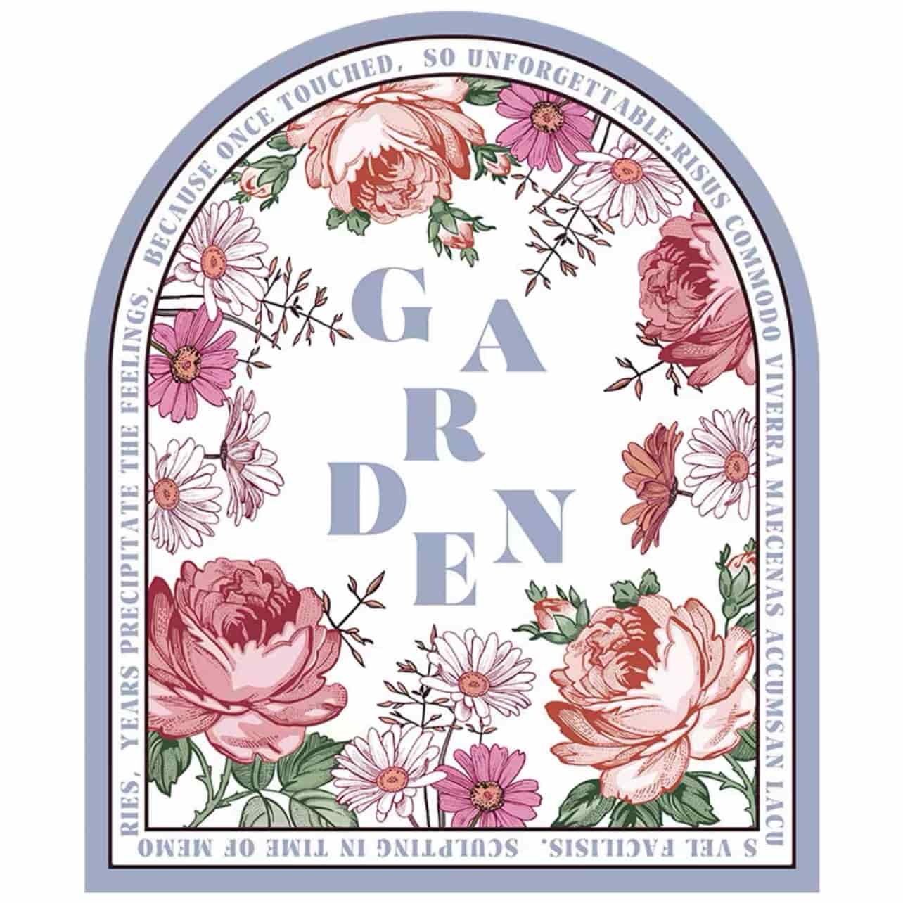 Pink Garden Arch Shape Rug