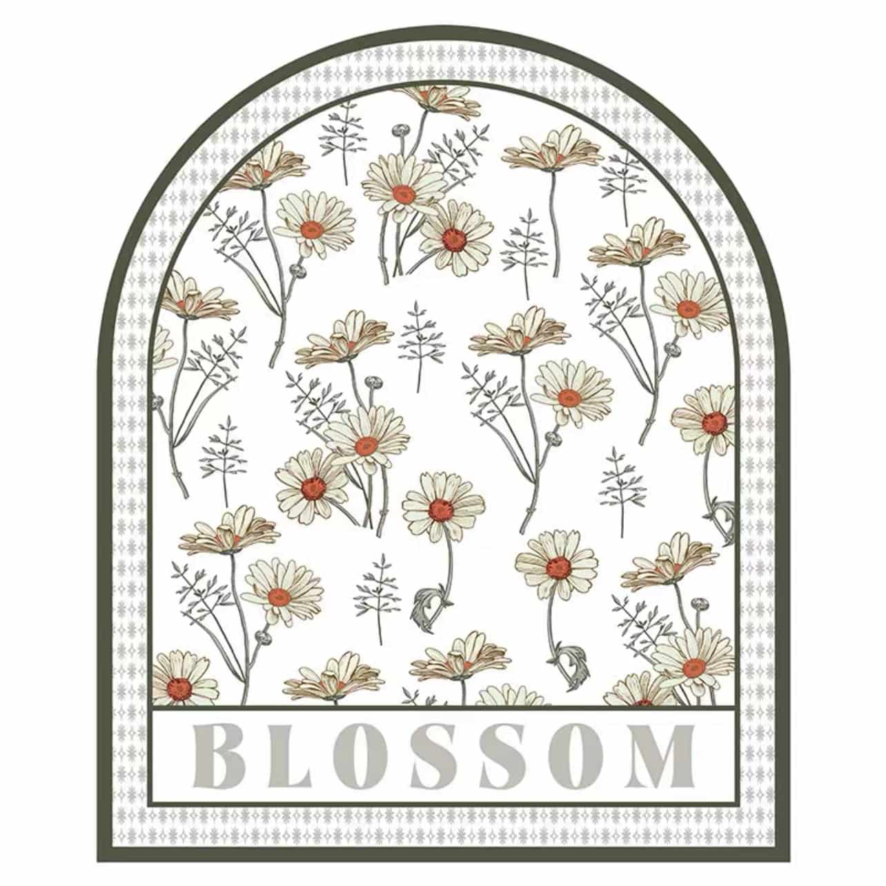 White Blossom Arch Shape Rug