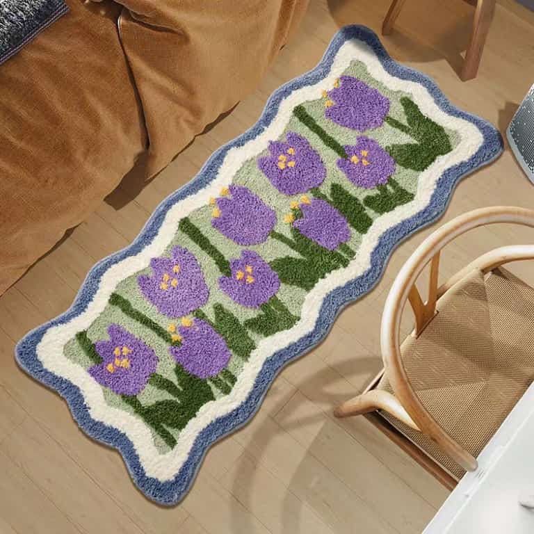 Purple Tulip Rectangle Rug