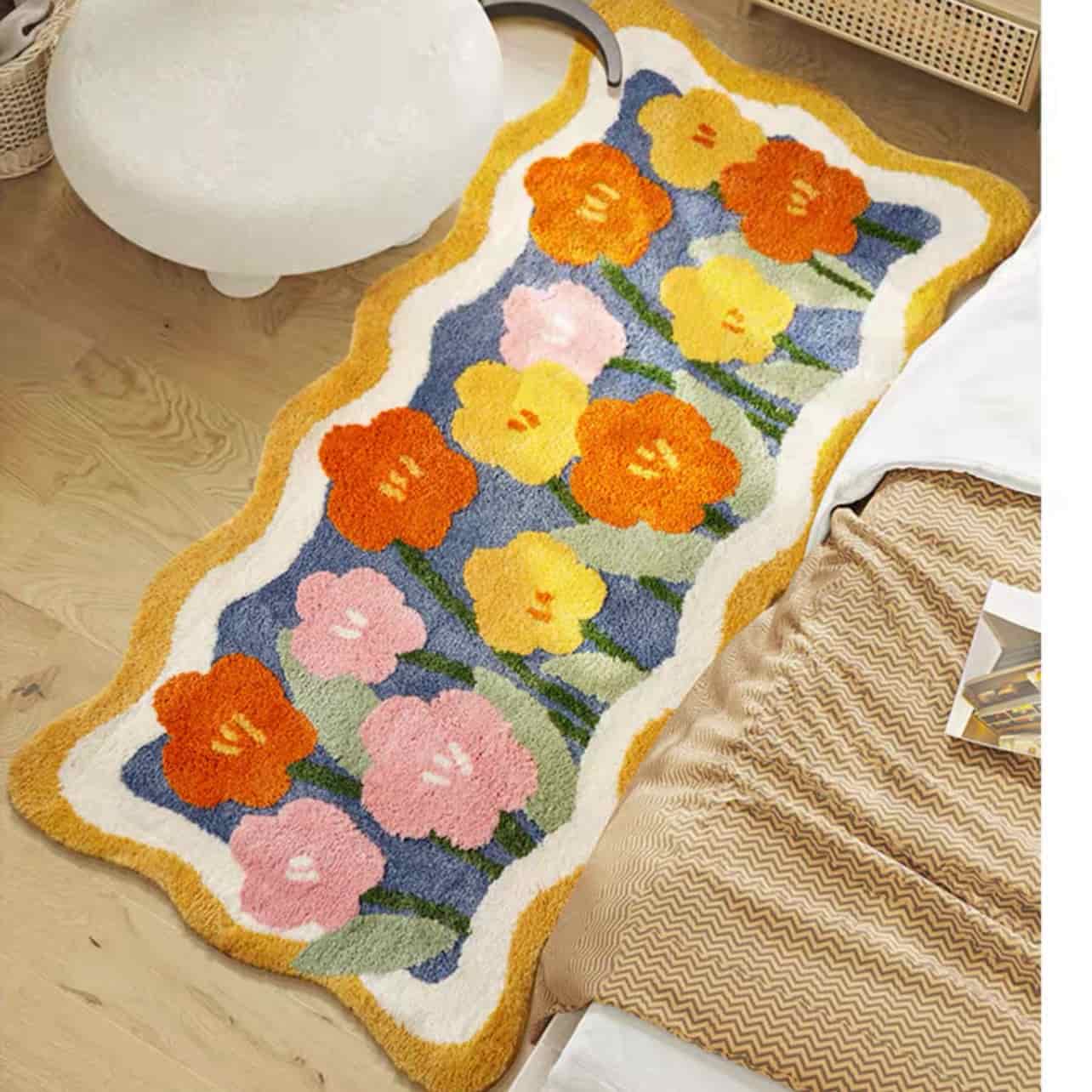 Yellow Flowers Rectangle Rug