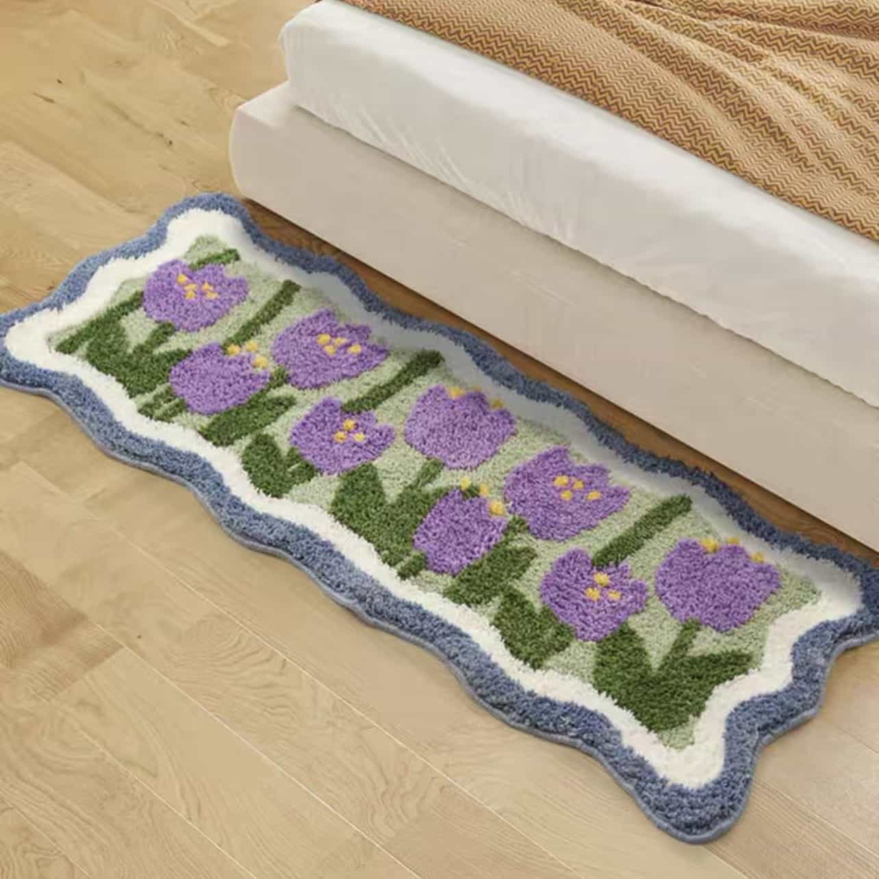 Purple Tulip Rectangle Rug