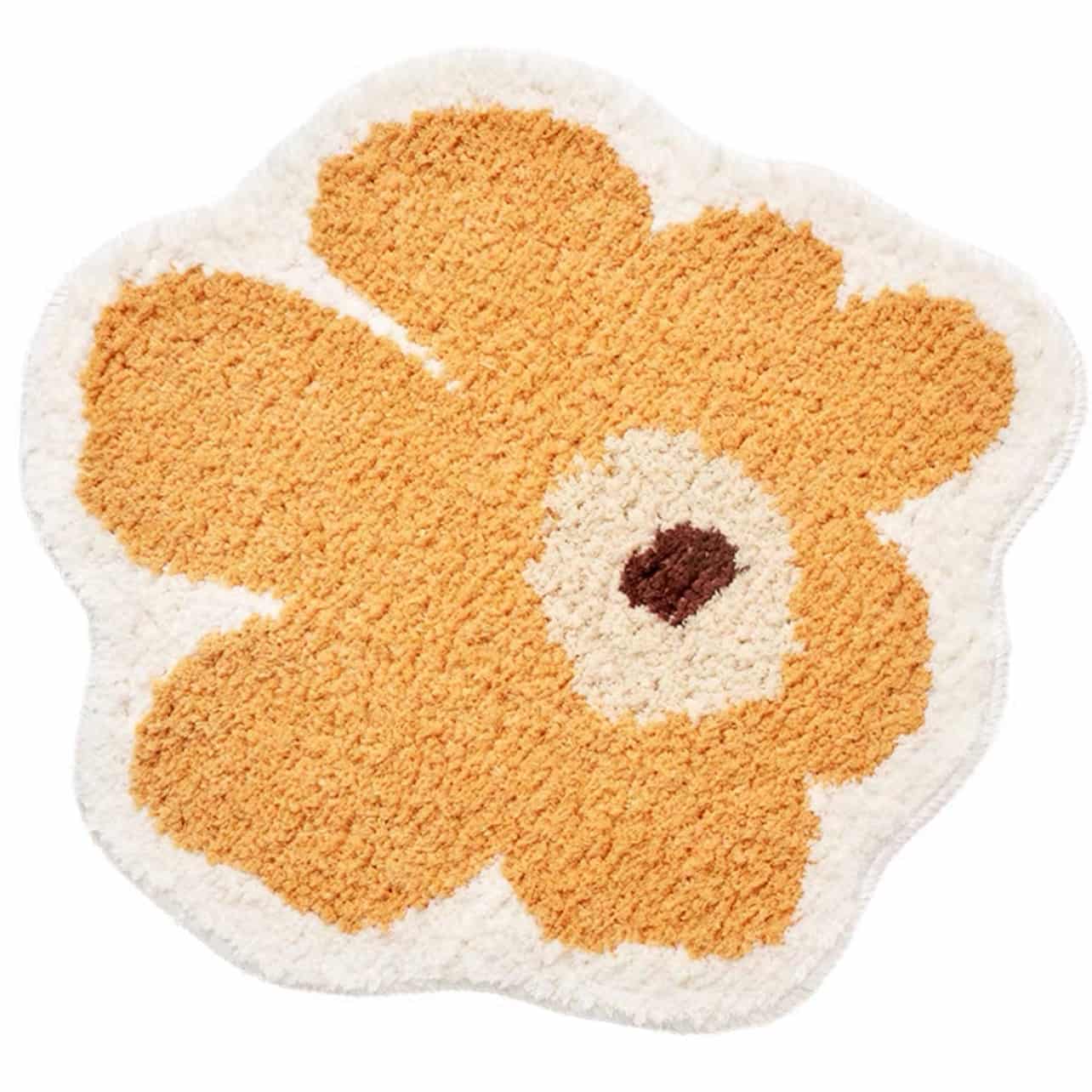 Yellow Flower Shape Rug