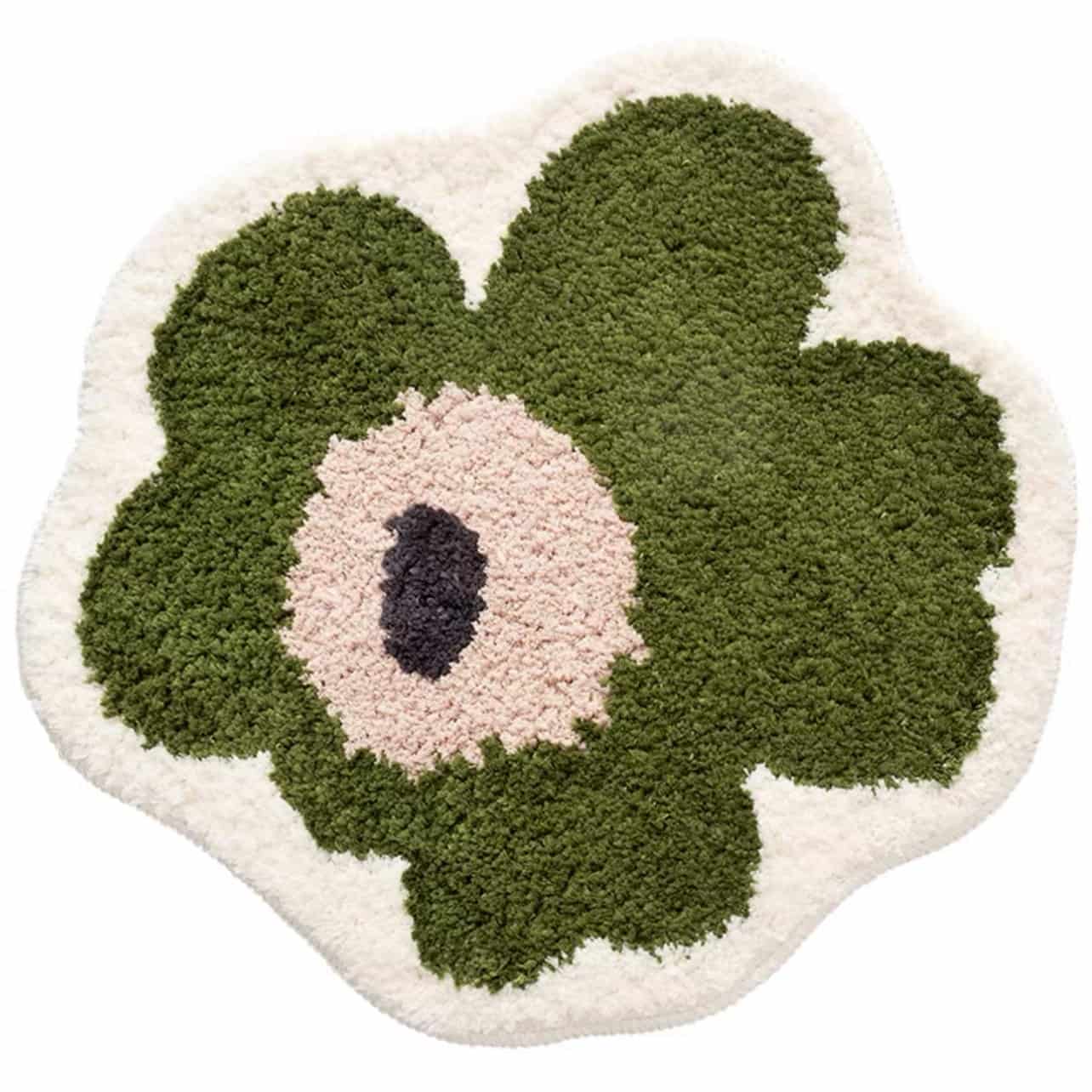 Green Flower Shape Rug