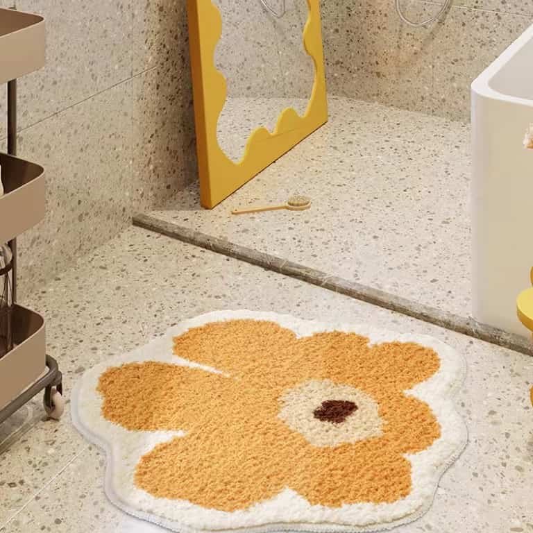 Yellow Flower Shape Rug