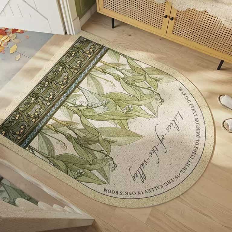 Green Lilies of The Valley Arch Shape Rug