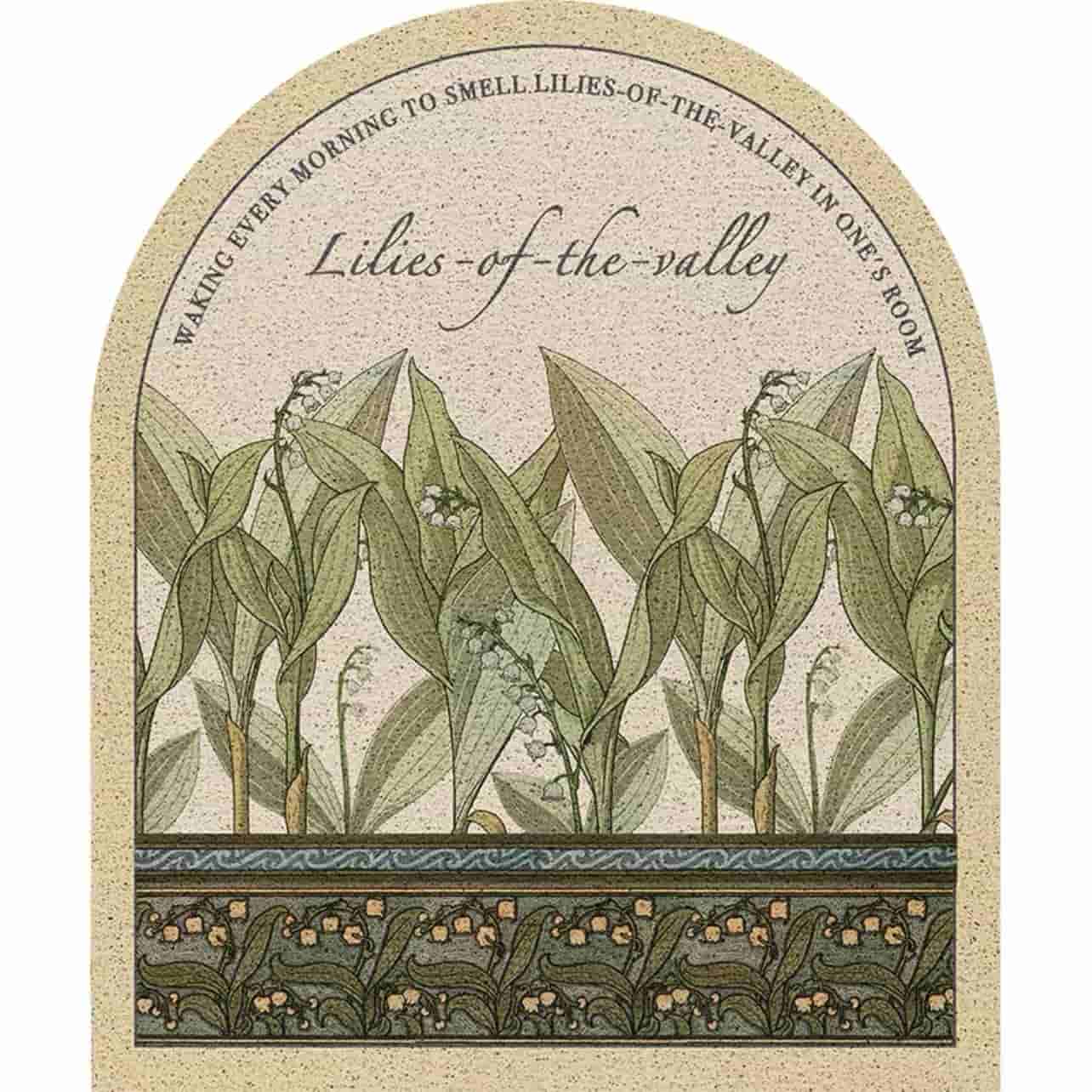 Green Lilies of The Valley Arch Shape Rug