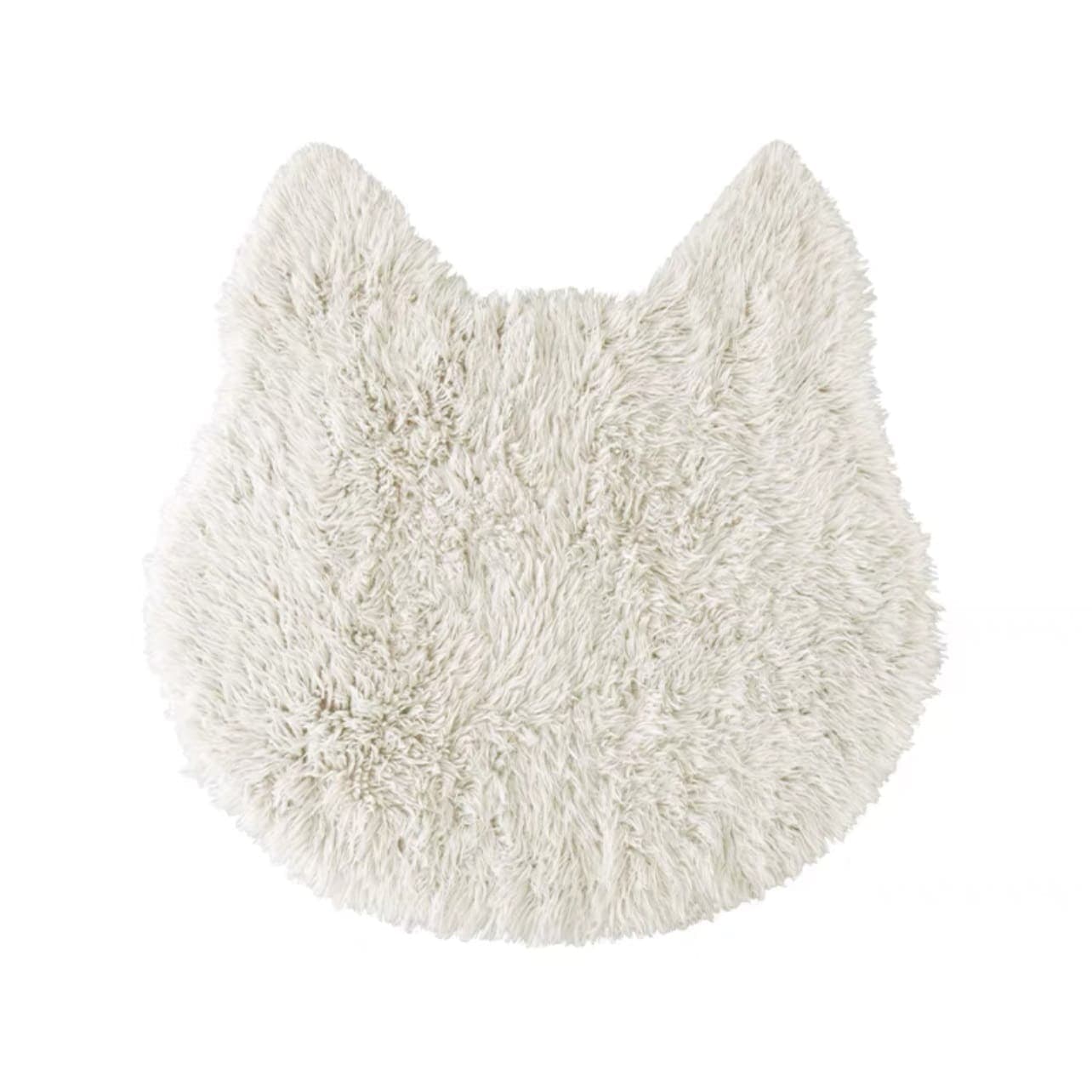 Cat Head White Fluffy Rug