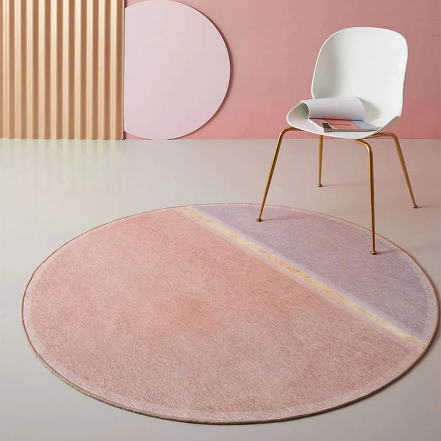 Pale Pink Round Rug