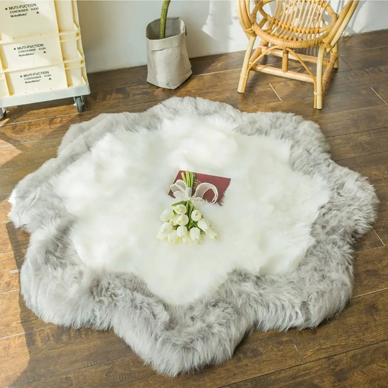 Flower Fluffy Rug