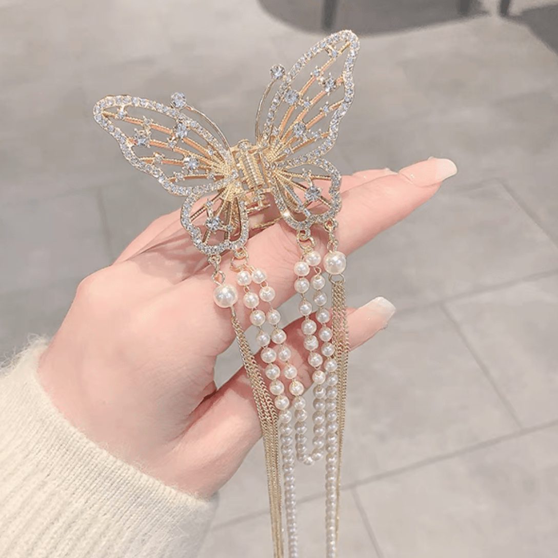 Butterfly Hair Claw with Tassels