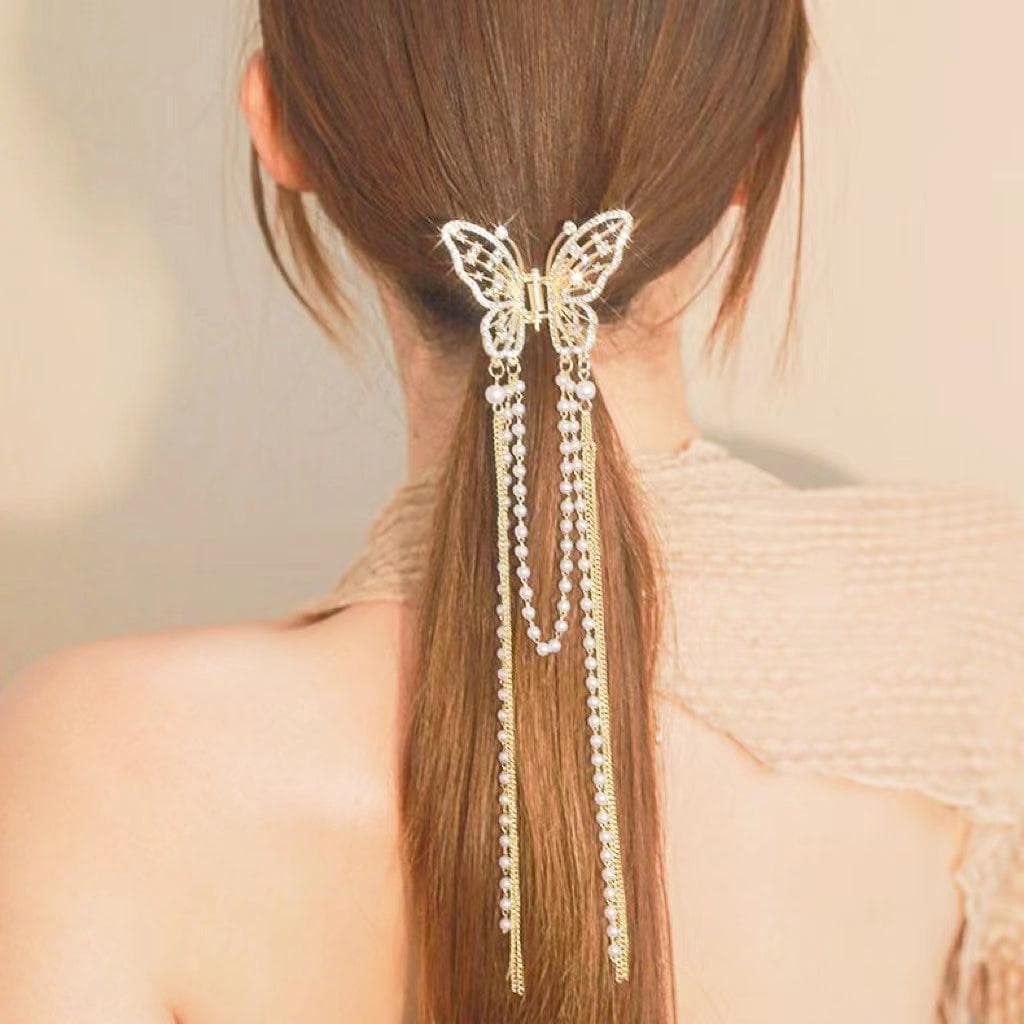 Butterfly Hair Claw with Tassels