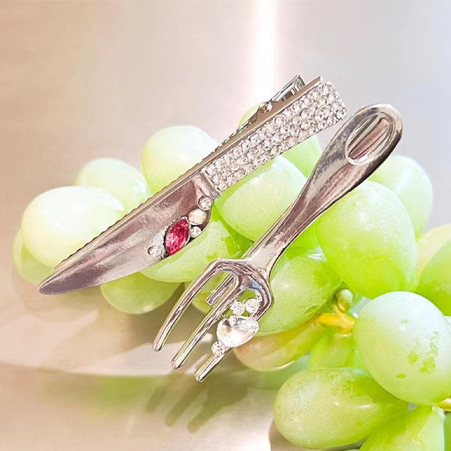 Knife and Fork Set Hair Clip