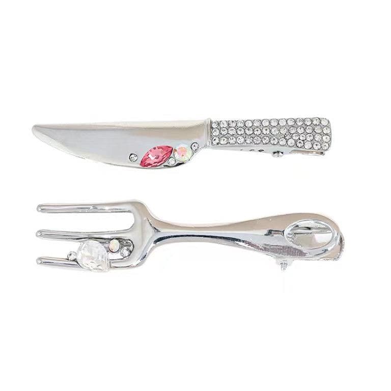 Knife and Fork Set Hair Clip