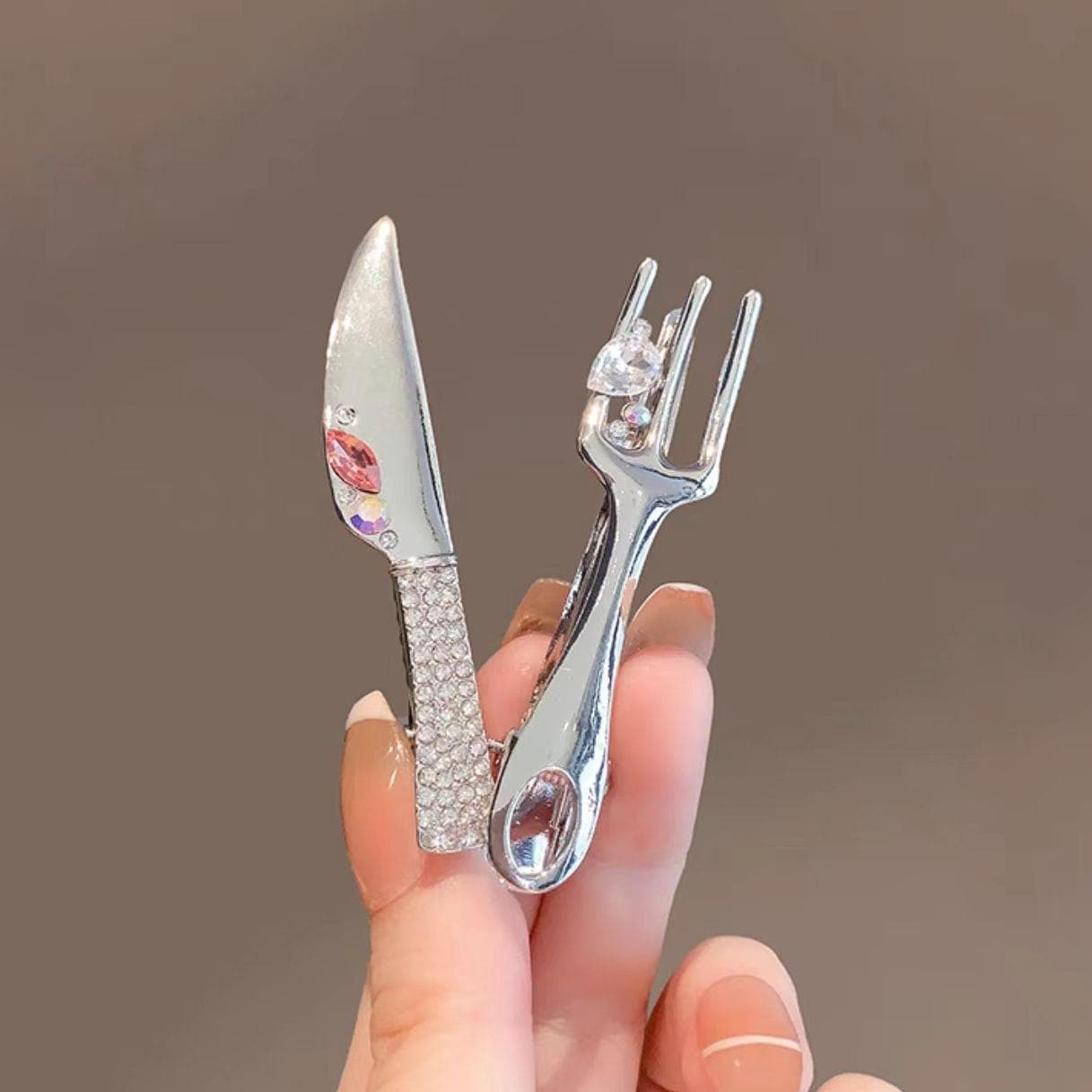 Knife and Fork Set Hair Clip