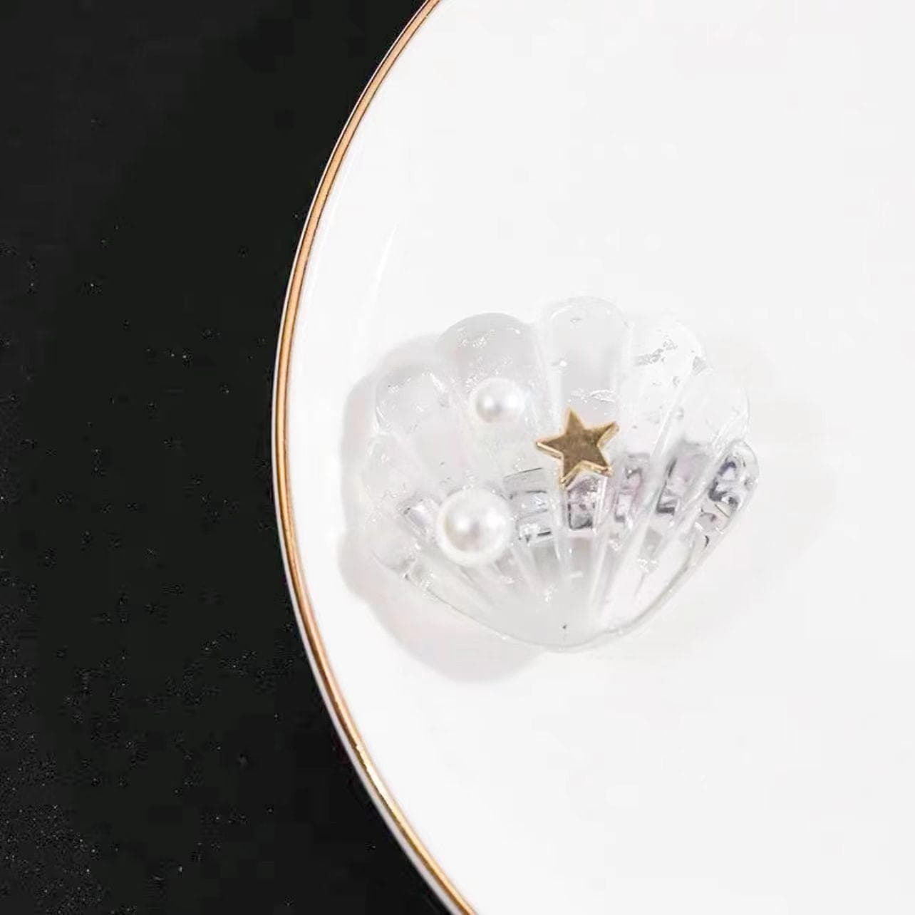 Mini Crystal Sea Shell Hair Clip