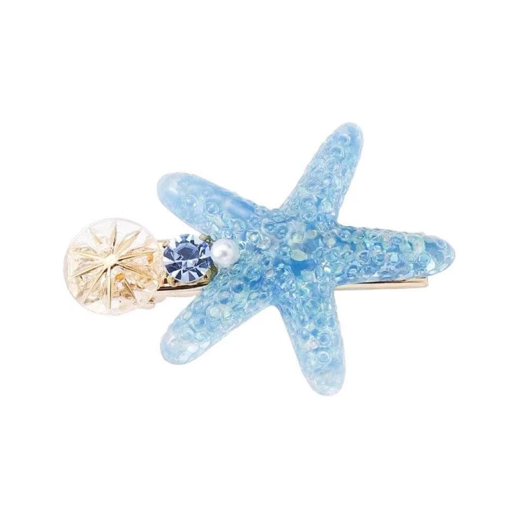 Mini Crystal Starfish Hair Clip