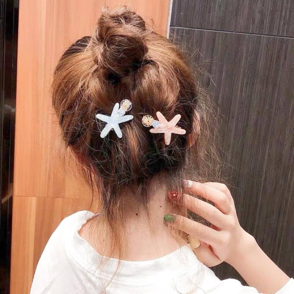 Mini Crystal Starfish Hair Clip