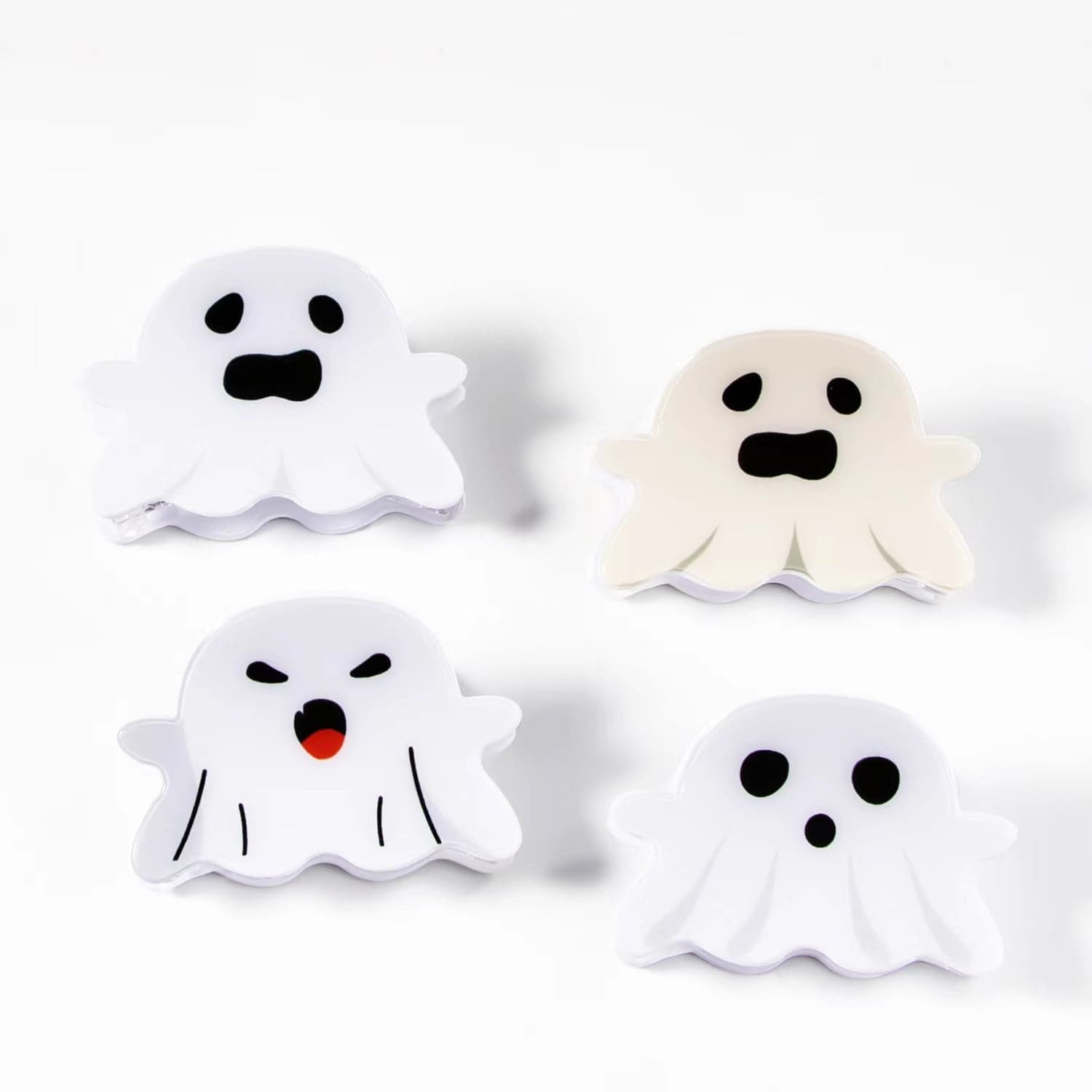 White Sad Chubby Ghost Hair Claw