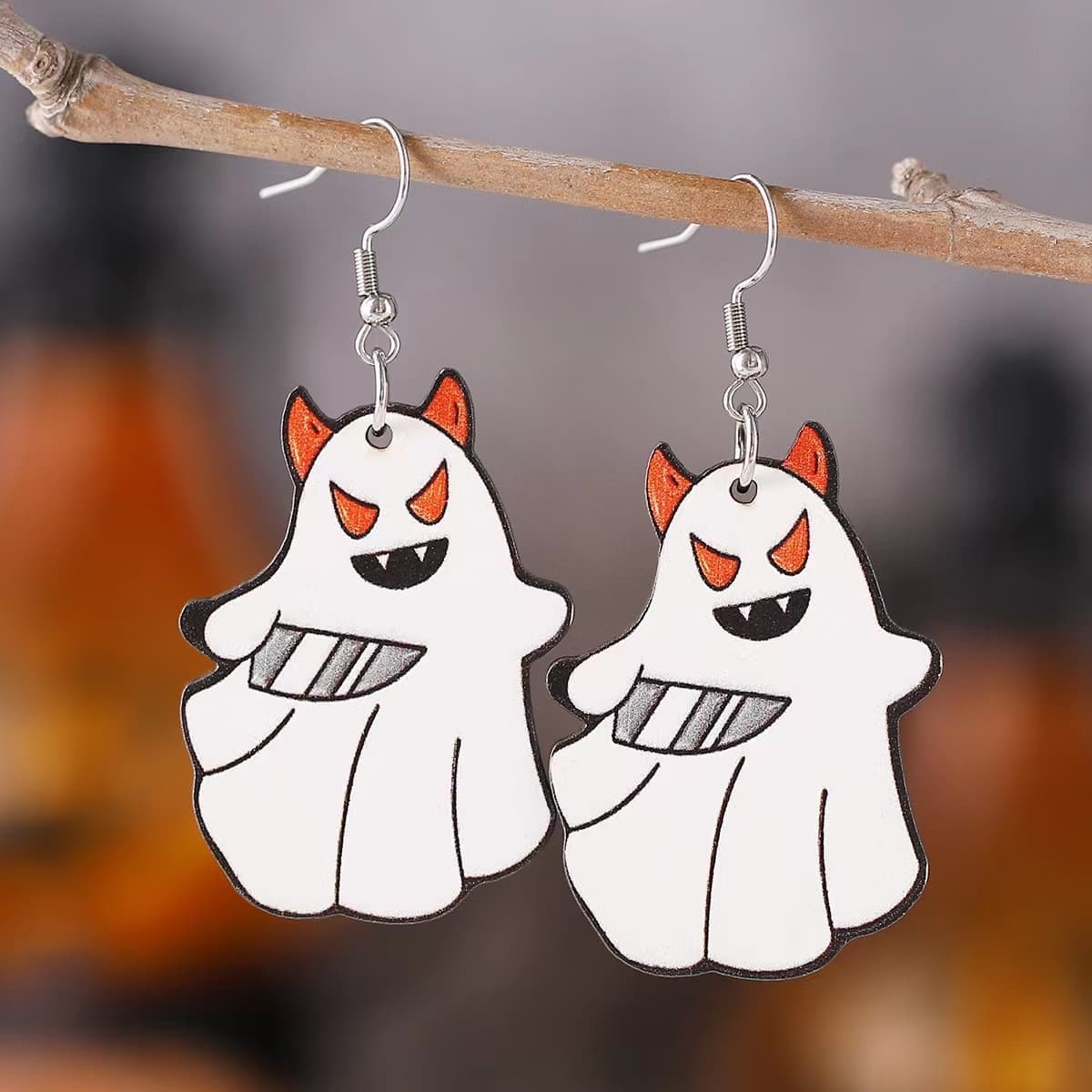 Devil Wooden Earrings