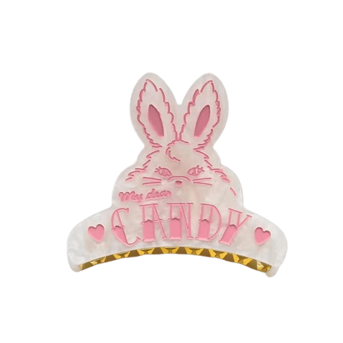 White Candy Rabbit Hair Claw