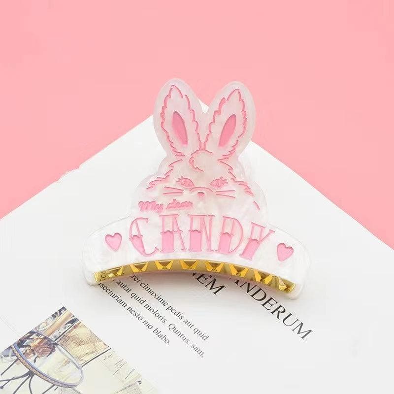 White Candy Rabbit Hair Claw