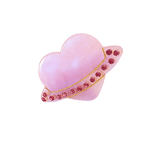 Heart Planet Hair Clip