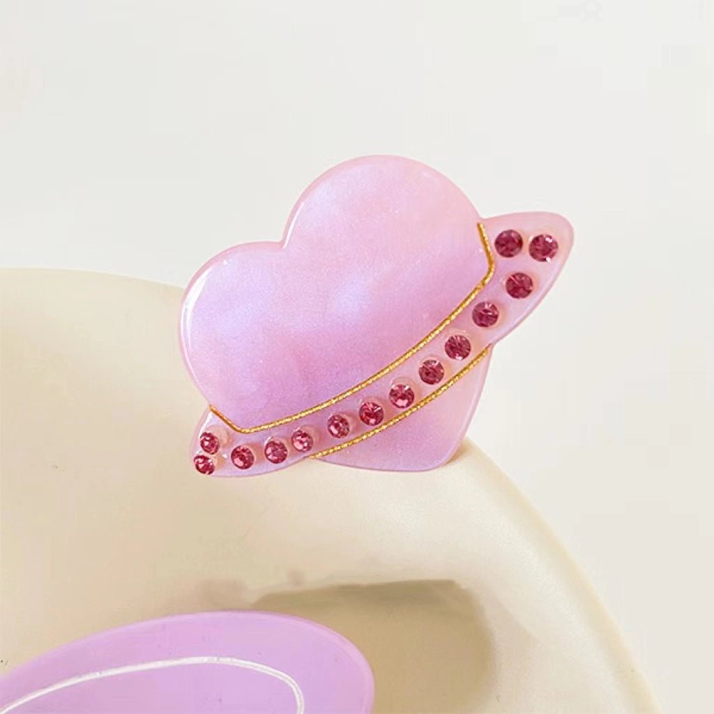 Heart Planet Hair Clip