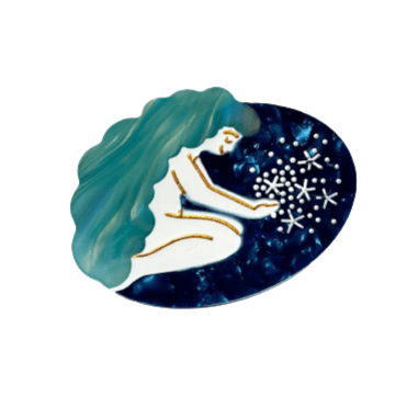 Royal Blue Mermaid Hair Claw Within Stars