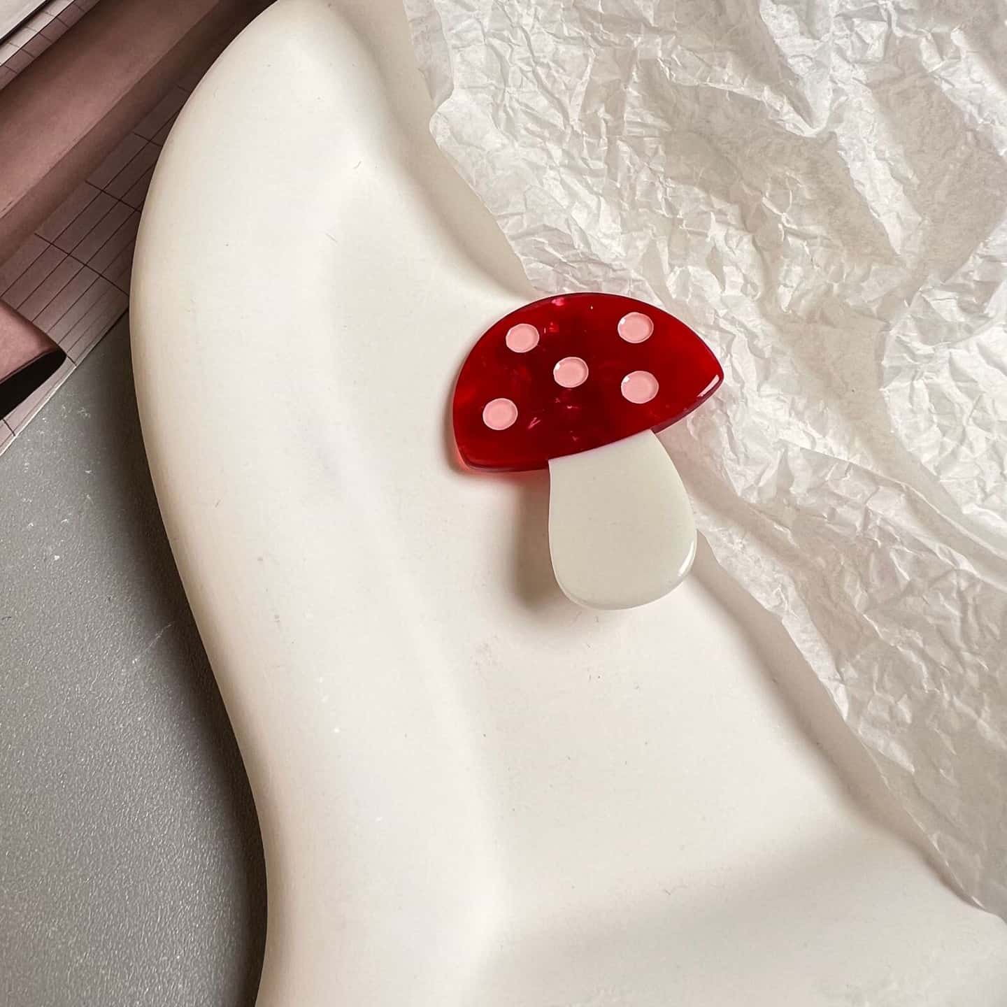 Red Mushroom Hair Clip