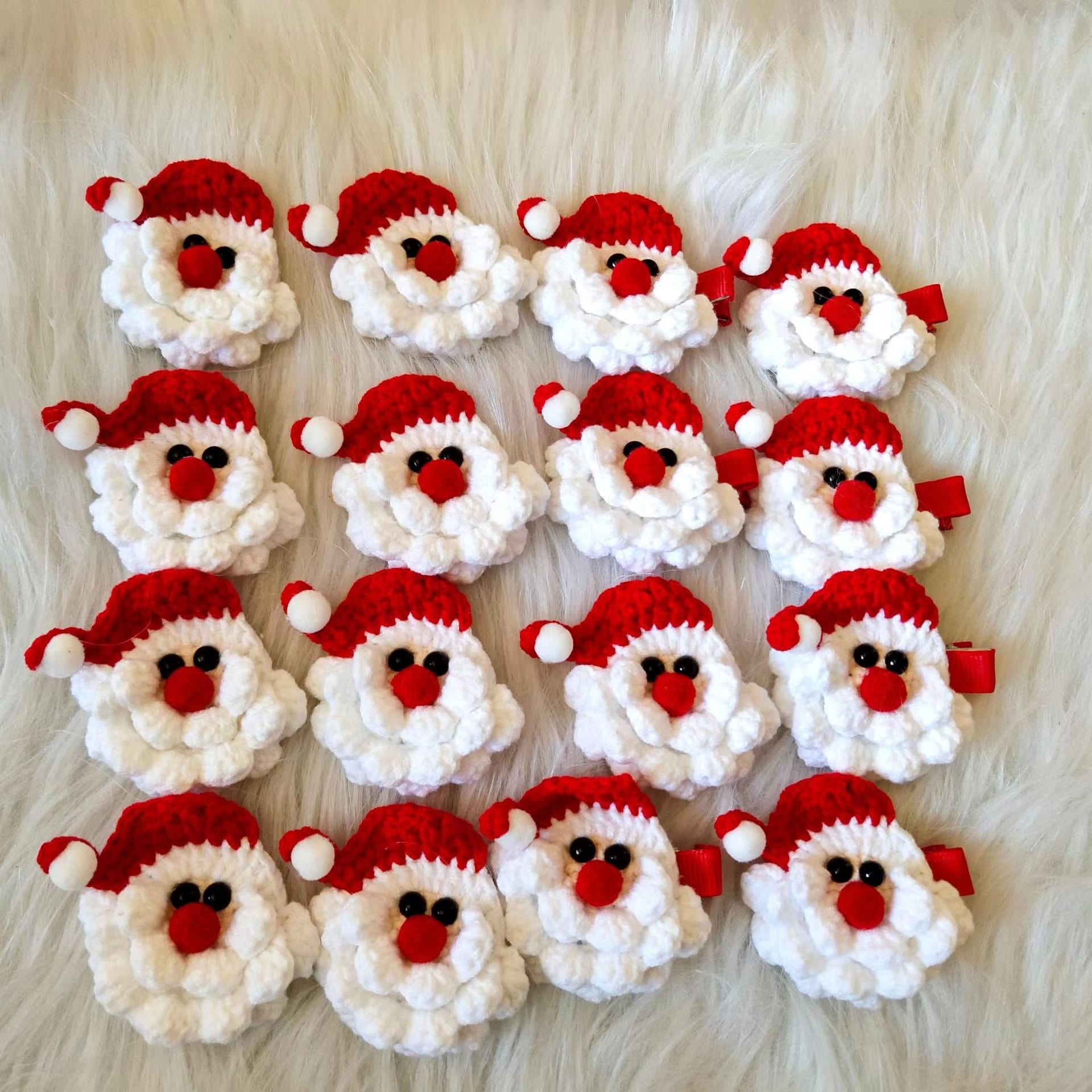 Santa Claus Crochet Hair Clip