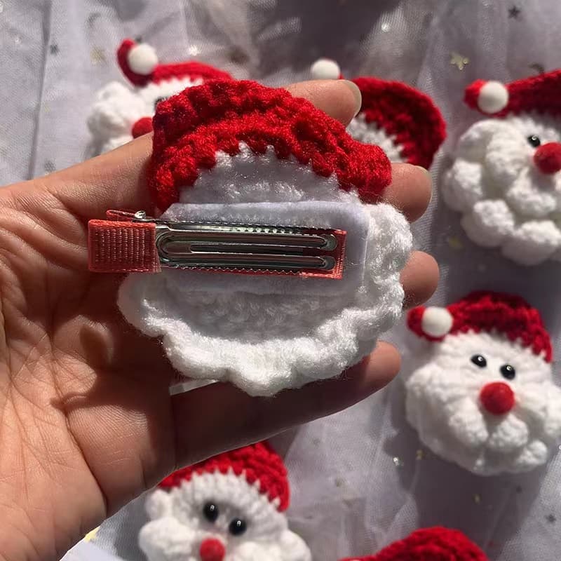 Santa Claus Crochet Hair Clip