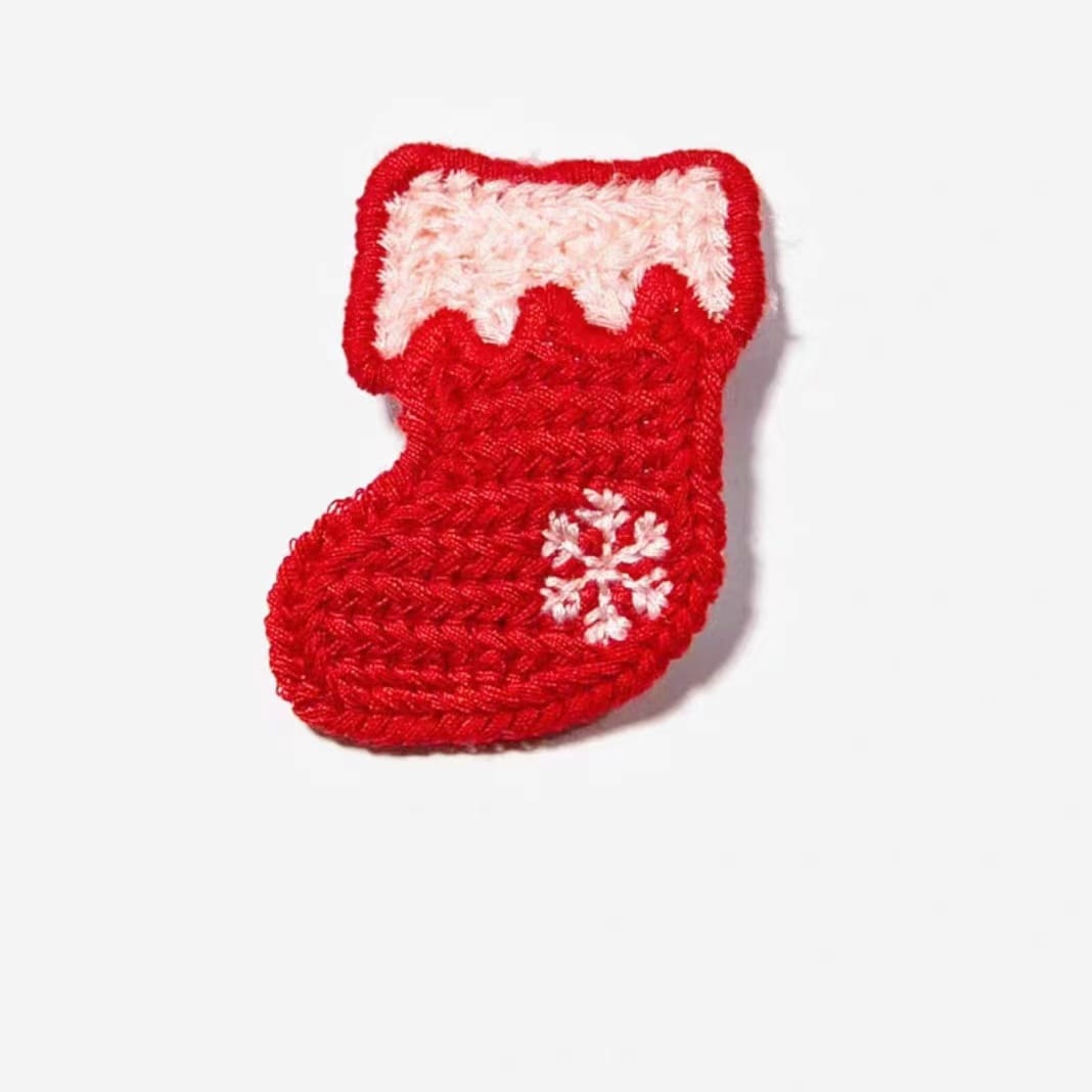 Christmas Stocking Knitting Hair Clip