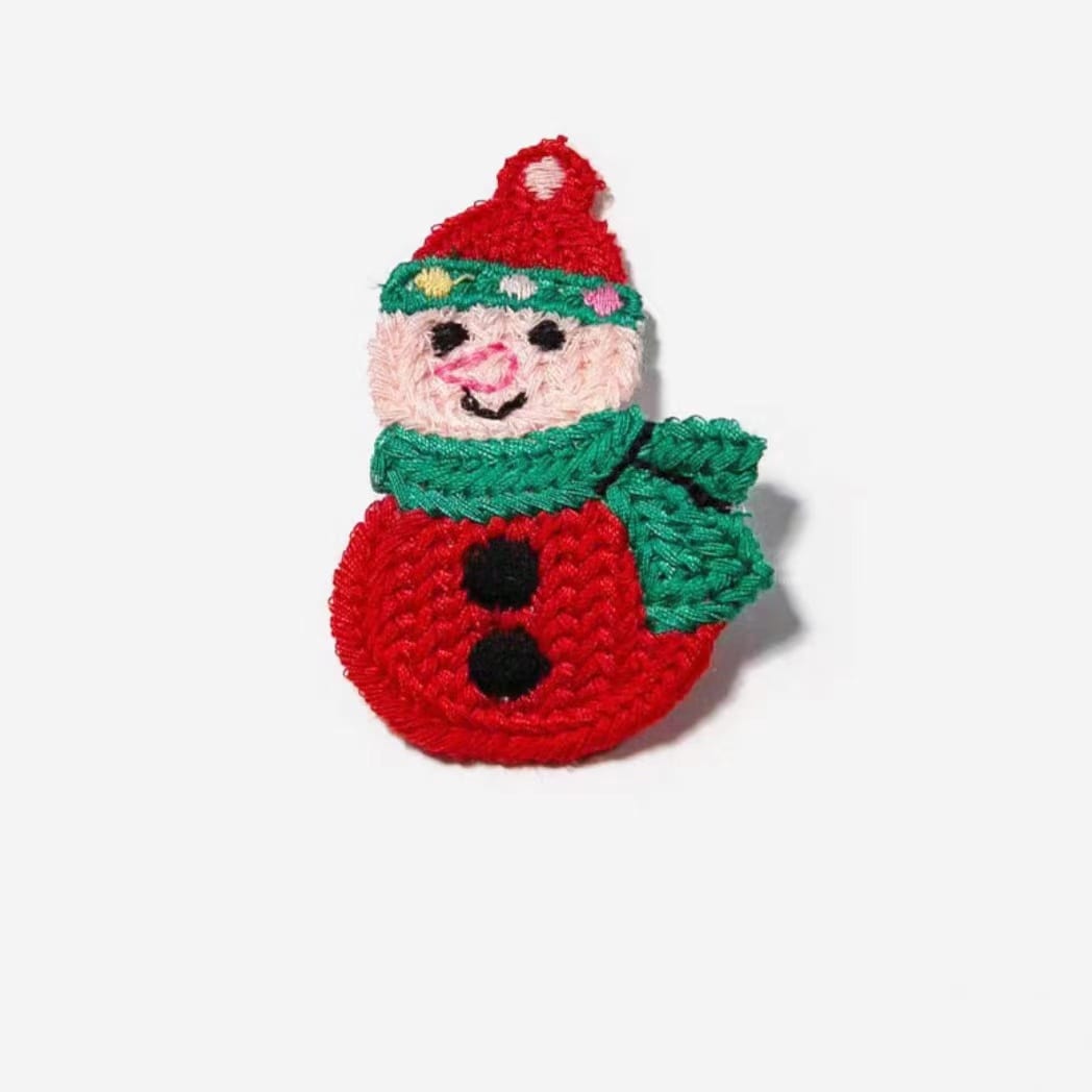 Red Snowman Knitting Hair Clip