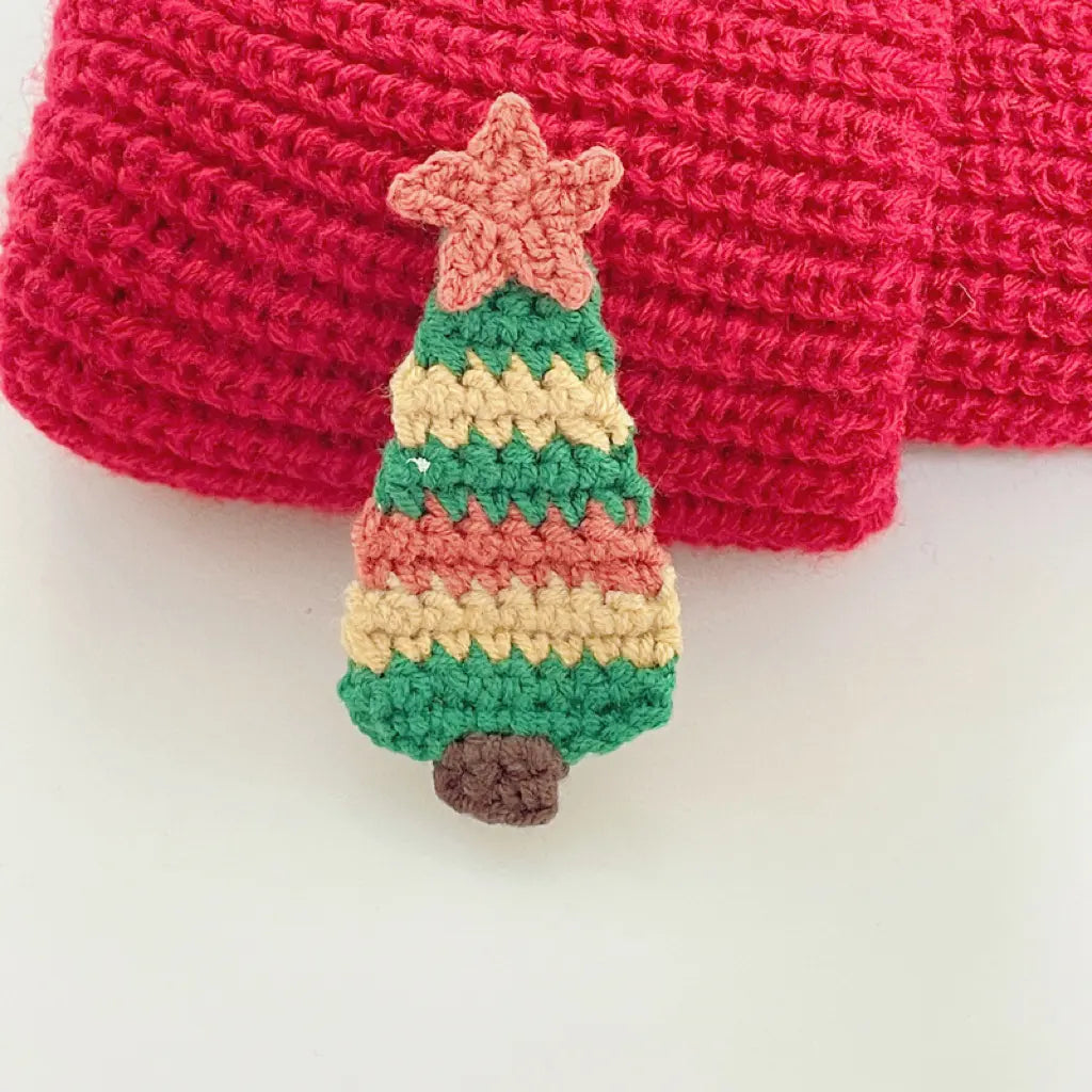 Christmas Tree Knitting Hair Clip Set