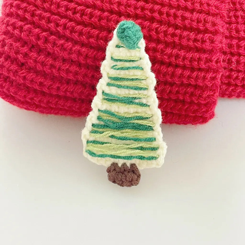 Christmas Tree Knitting Hair Clip Set