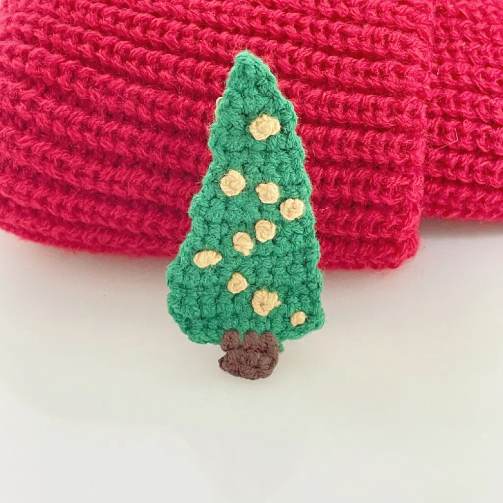 Christmas Tree Knitting Hair Clip Set