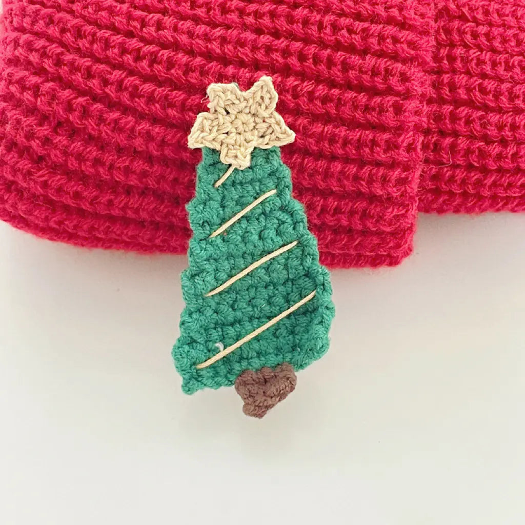 Christmas Tree Knitting Hair Clip Set