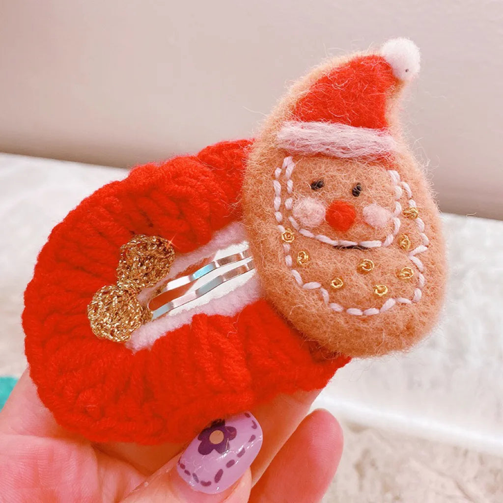 Crochet Hair Clip Within Santa Claus