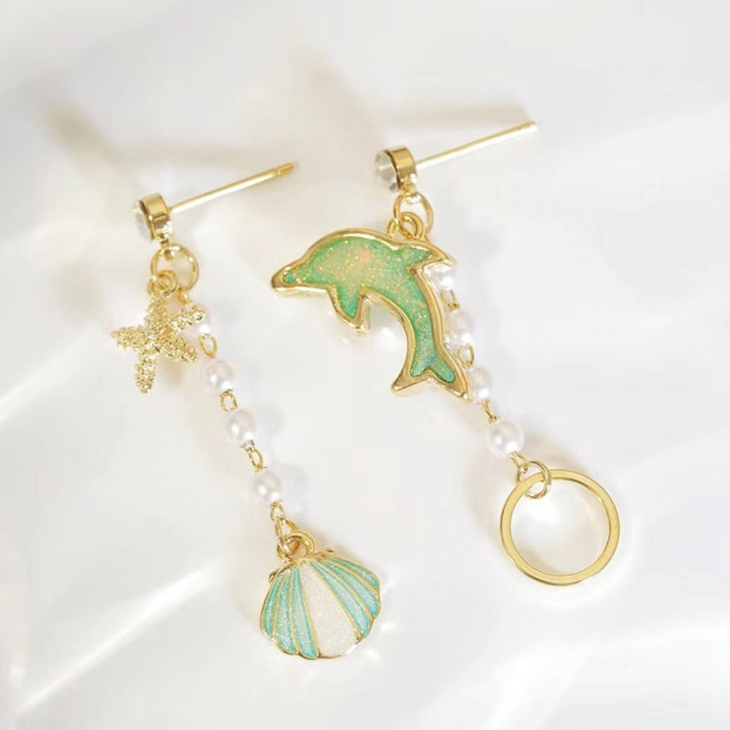 Ocean Of Fantasy Asymmetry Earrings